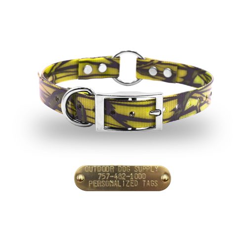 3.4 premium name tag collars Yellow Camo D O