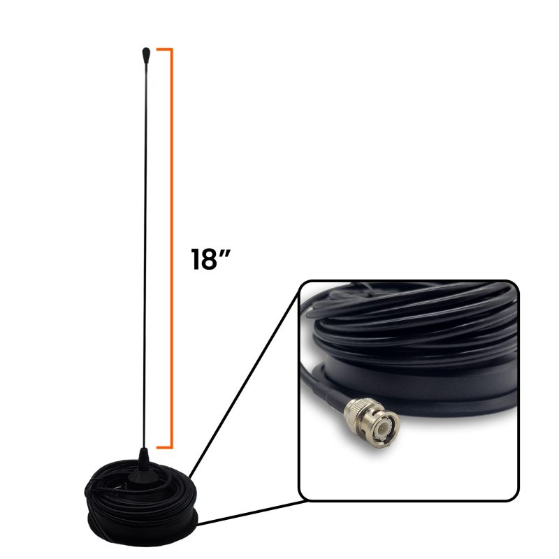 4.7 mag mount whip antenna 18 bnc