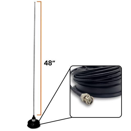 4.7 mag mount whip antenna 48 bnc