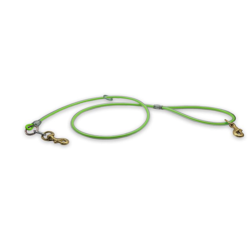 5ft cable leash lime green