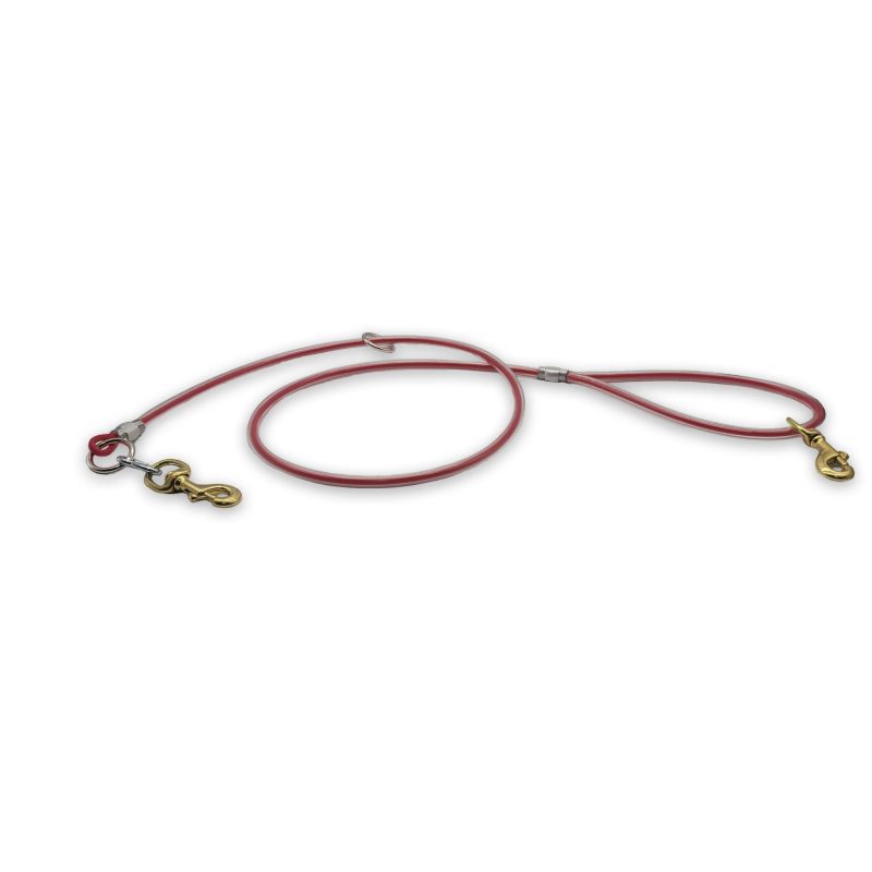 5ft cable leash red