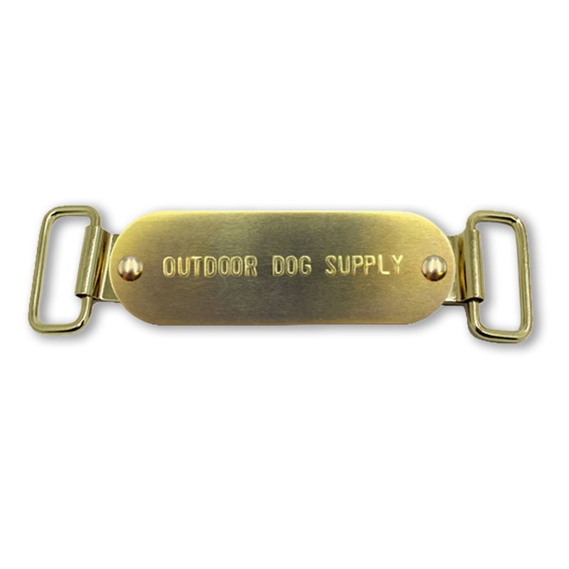 Custom 1 x 3 Raised Lettering Brass Dog Collar Name Tags with Tag Slides 1 Line