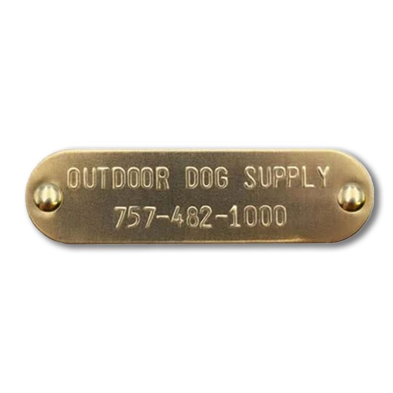 Custom 3 4 x 2 3 4 Raised Lettering Brass Dog Collar Name Tags 2 Lines