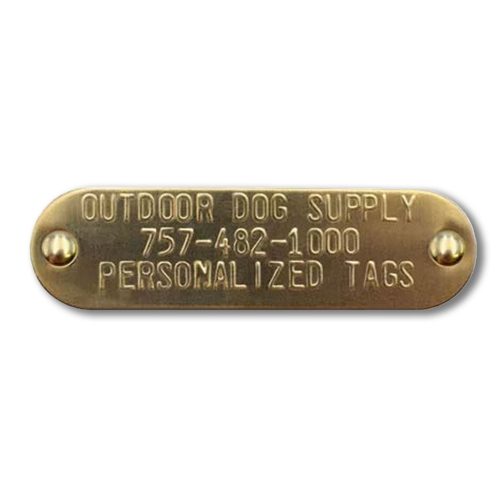 Custom 3 4 x 2 3 4 Raised Lettering Brass Dog Collar Name Tags 3 lines