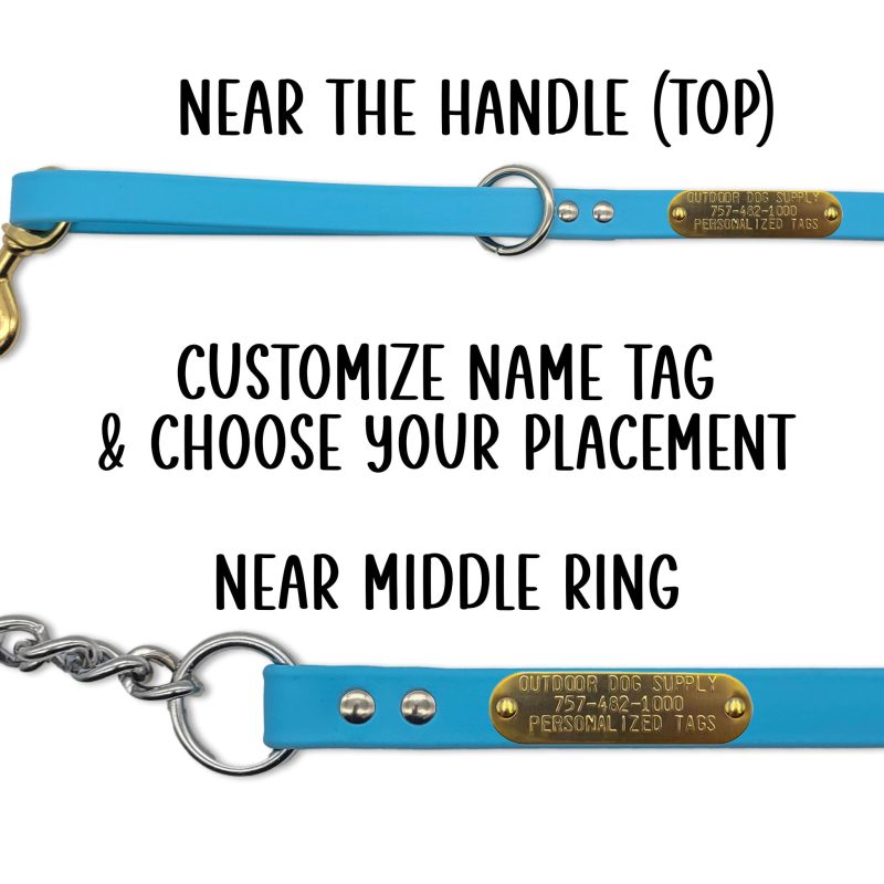 beta chain leash tag placement