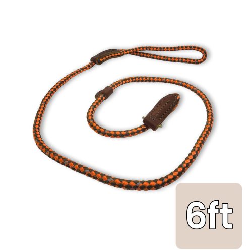 british slip leash 6ft ornage