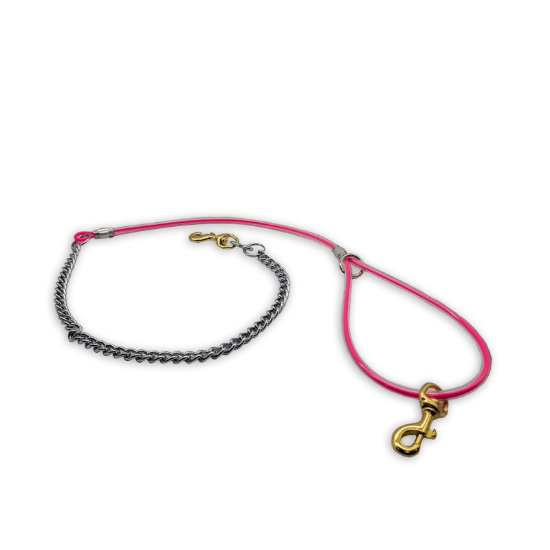 cable chain leash pink