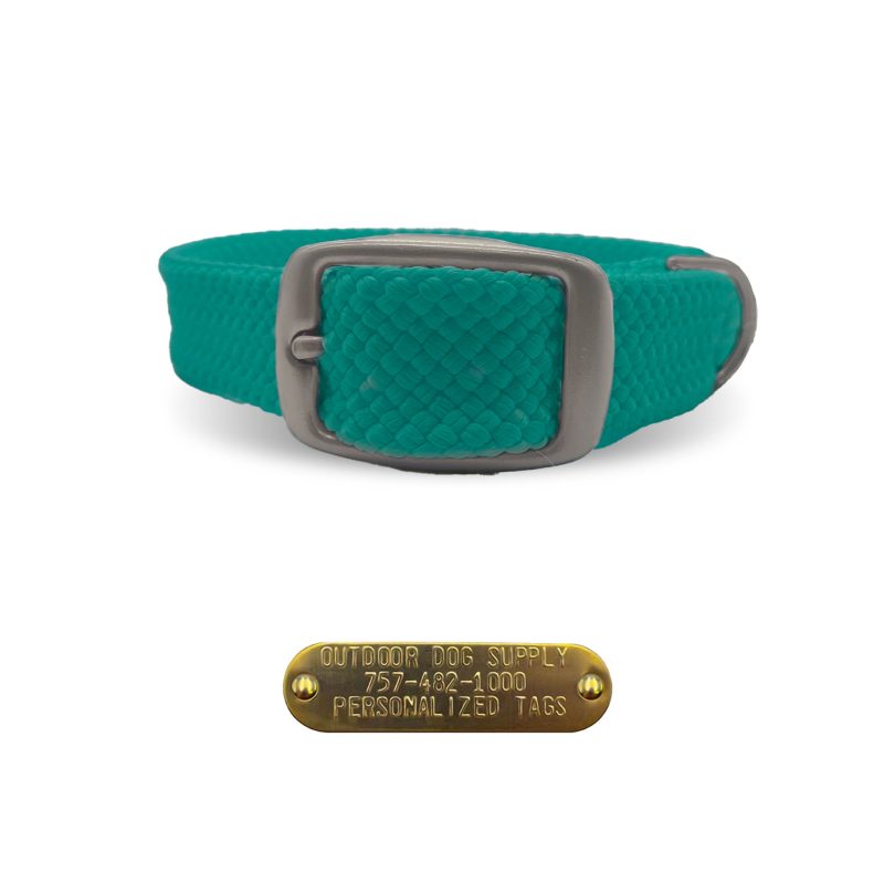 double braid collars satin teal