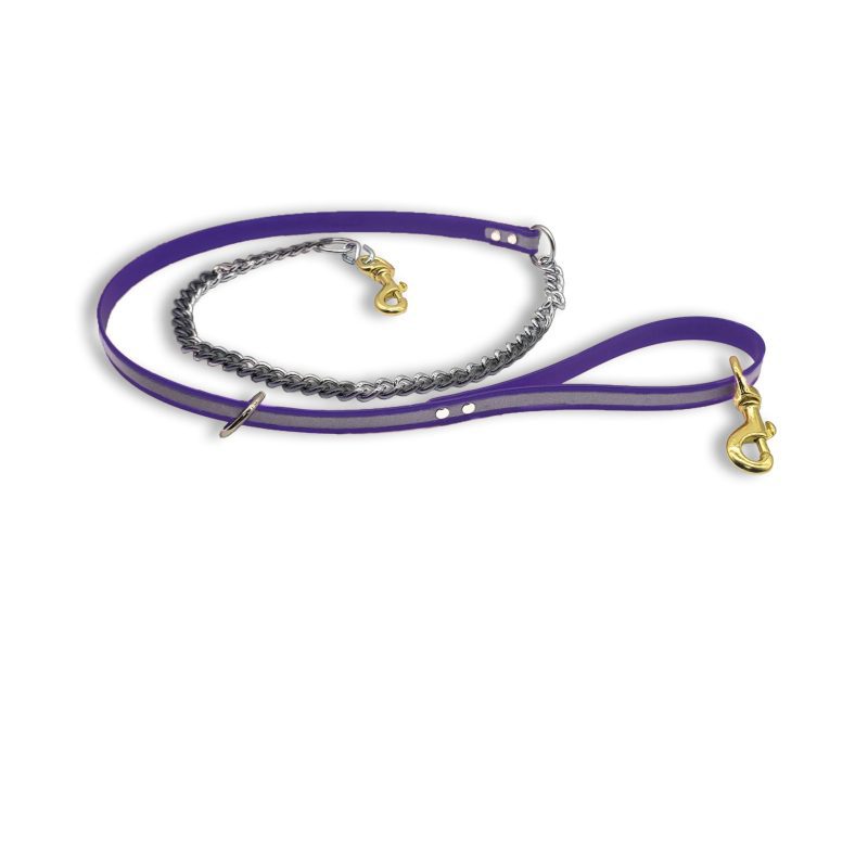 flat chain leash purple