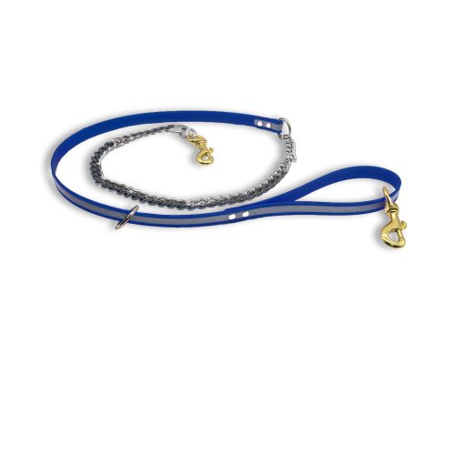 flat chain leash ref dark blue