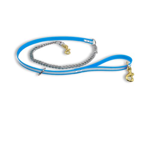 flat chain leash ref light blue