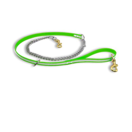 flat chain leash ref lime green