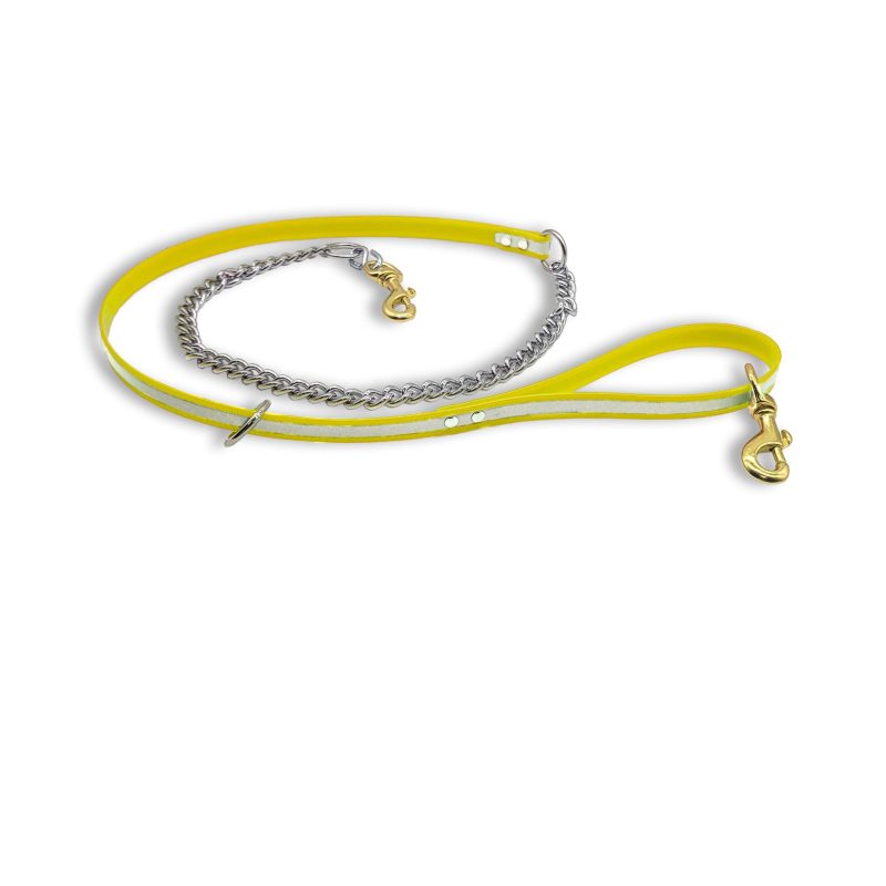 flat chain leash ref yellow