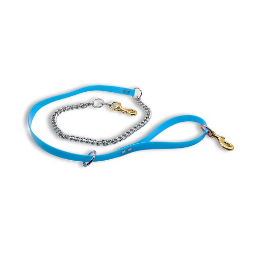 flat tree chain leash light blue