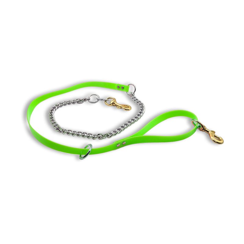 flat tree chain leash lime green