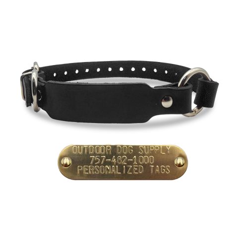 leather id collars black