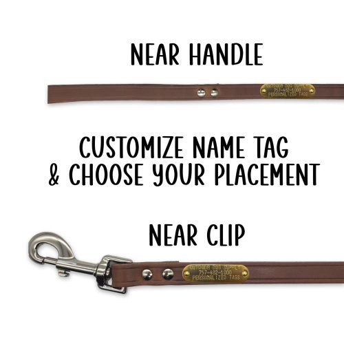 leather leash tag placement