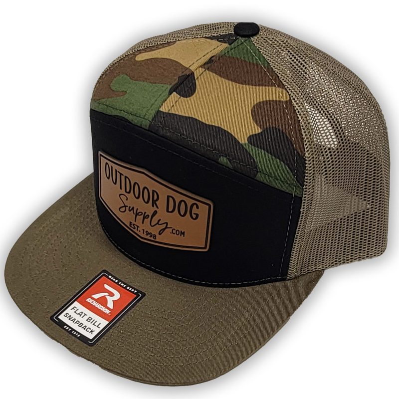 leather patch hats green camo