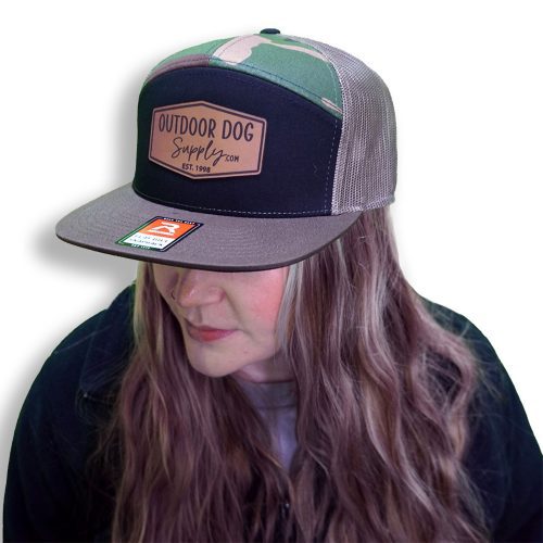 leather patch hats green camo model