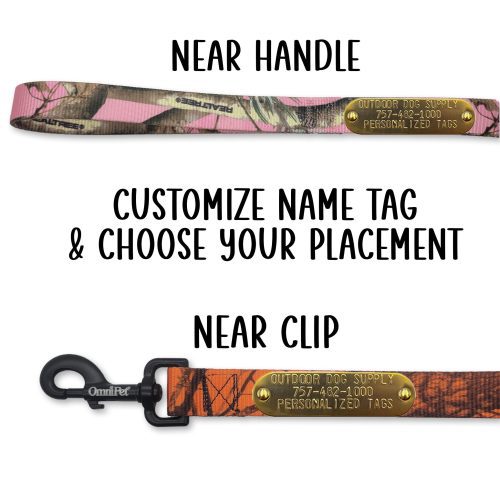 nylon camo leash tag placement